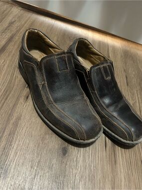 Dockers Dark Brown Leather Slip-On Loafers